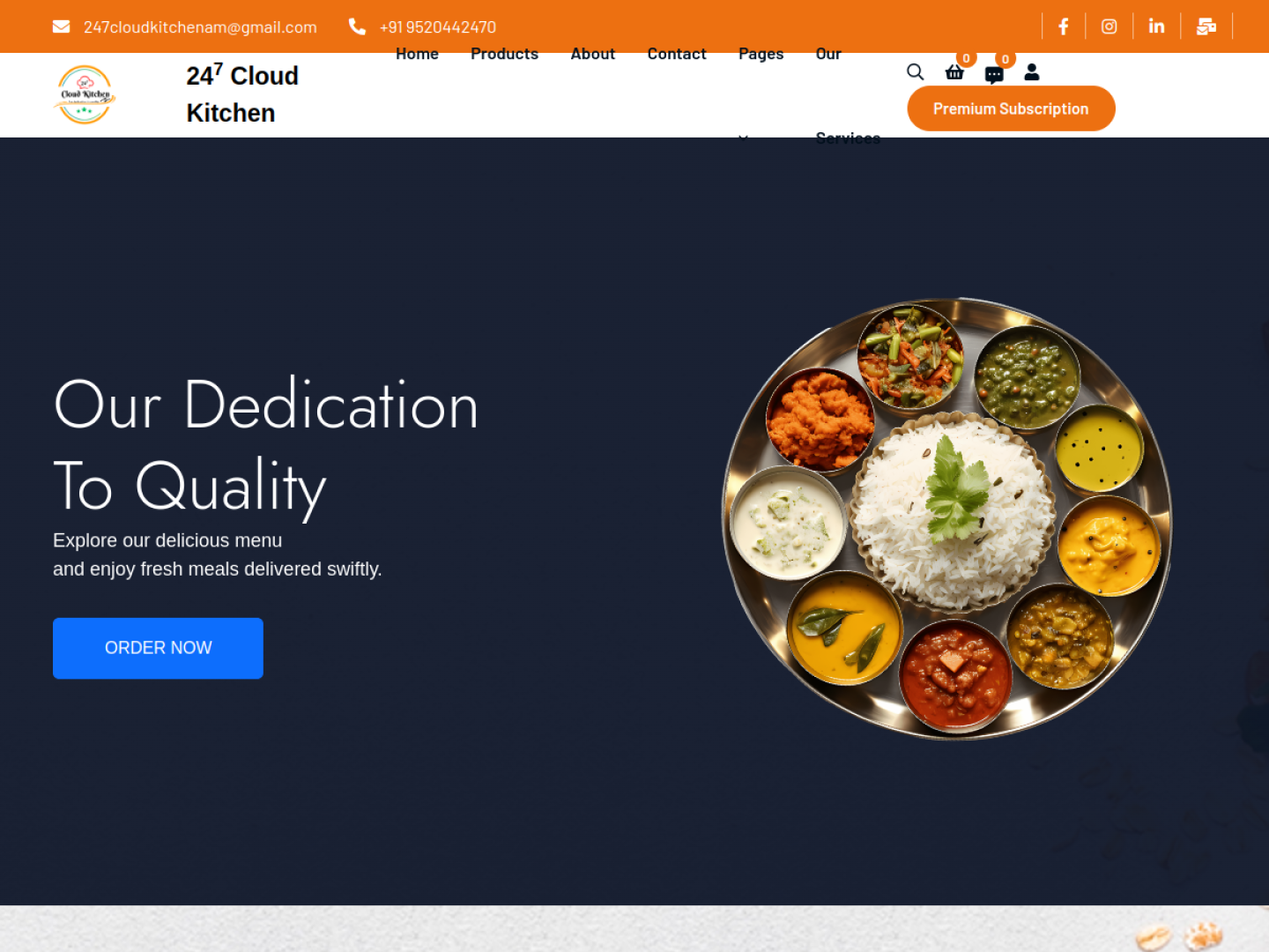 24/7 Cloud Kitchen website homepage