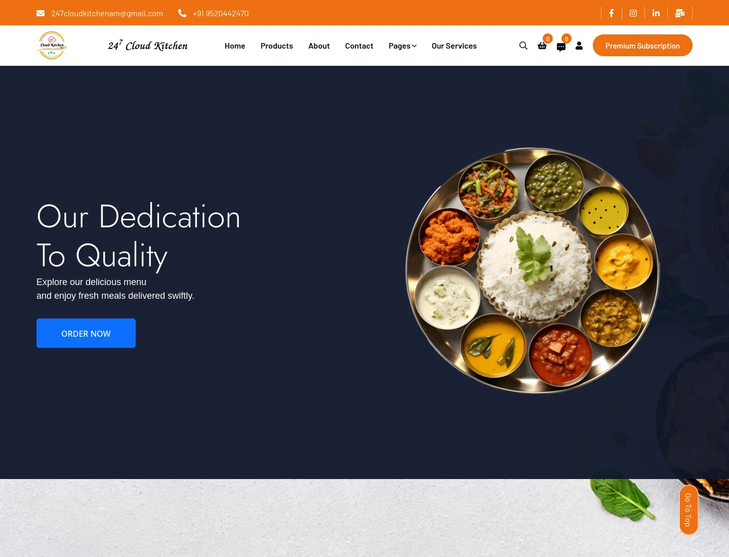 24/7 Cloud Kitchen website homepage